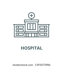 Hospital vector line icon, linear concept, outline sign, symbol