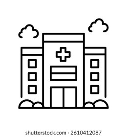 Hospital vector outline icon. EPS 10 file