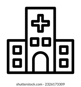 Hospital Vector Thick Line Icon For Personal And Commercial Use.
