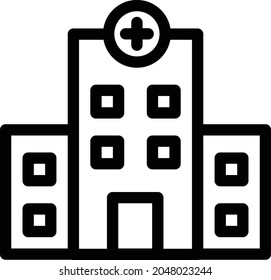 icono de la línea delgada del vector del hospital