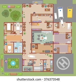 Hospital vector (top view)