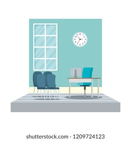 hospital waiting room scene