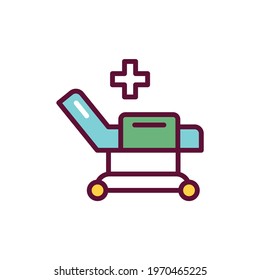 Hospital ward color line icon. Isolated vector element. Outline pictogram for web page, mobile app, promo