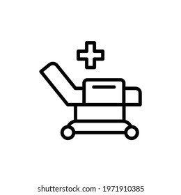 Hospital ward color line icon. Isolated vector element. Outline pictogram for web page, mobile app, promo