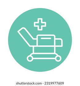 Hospital ward color line icon. Isolated vector element. Outline pictogram for web page, mobile app, promo