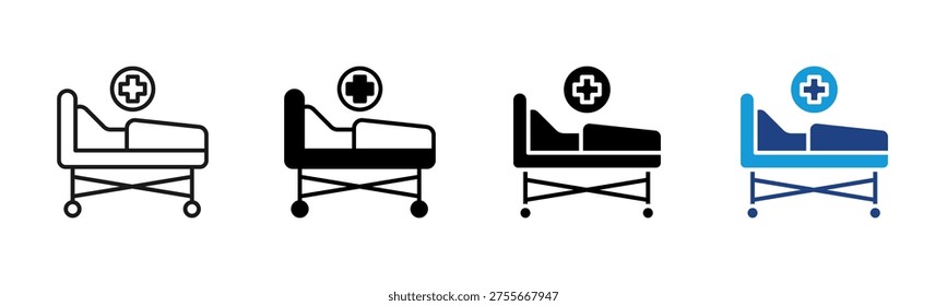 Hospital Ward icon set multiple style collection