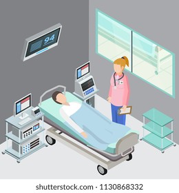 Hospital Ward Isometric Composition