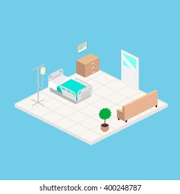 Hospital-Isometrie-Vektorillustration 