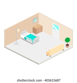 Hospital ward isometric vector 