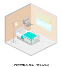 Hospital ward isometric vector 