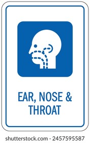 Hospital way finding door sign ear, nose and throat