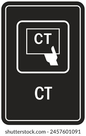 Hospital way finding sign computerized tomography (CT) scan