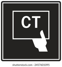 Hospital way finding sign computerized tomography (CT) scan