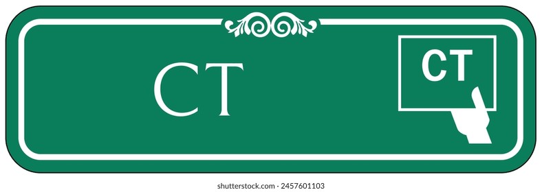 Hospital way finding sign computerized tomography (CT) scan