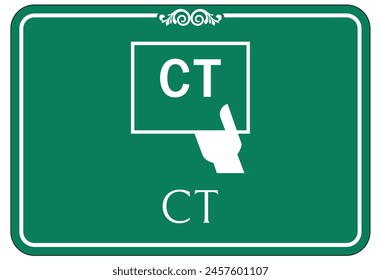 Hospital way finding sign computerized tomography (CT) scan