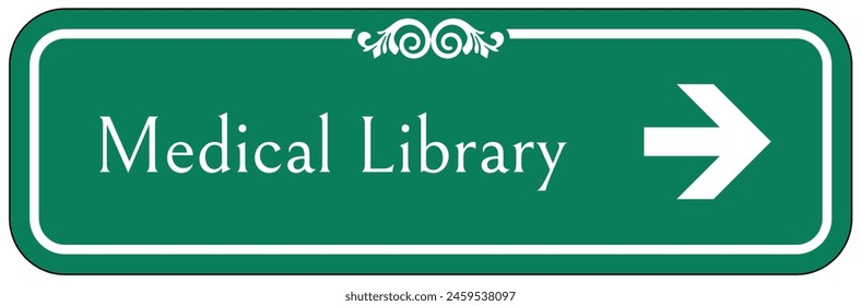 Hospital way finding sign medical library