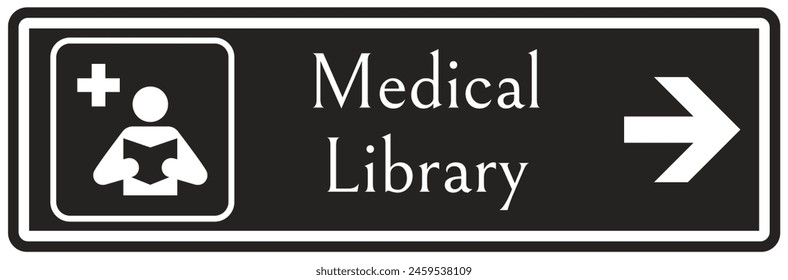 Hospital way finding sign medical library