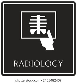 Hospital way finding sign - radiology door sign