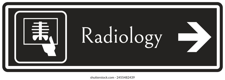 Hospital way finding sign - radiology door sign