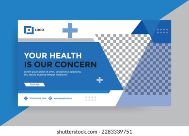 Hospital web banner design social media post design template.