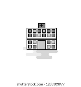 Hospital Web Icon. Flat Line Filled Gray Icon Vector