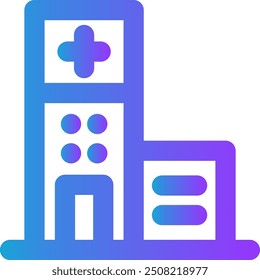 hospital web icon vector illustration of smart city symbol perfect gradient line vector background 