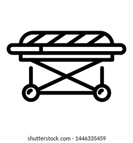 Hospital wheel bed icon. Outline hospital wheel bed vector icon for web design isolated on white background