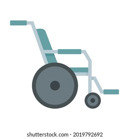 Hospital wheelchair icon. Flat illustration of hospital wheelchair vector icon isolated on white background