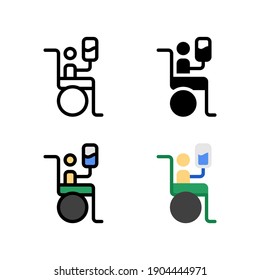 Hospital Wheelchair, Wheel Icon, Logo, and illustration Vector