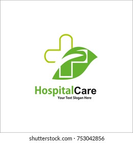 Hospital-Care Logo Vector Design Template, Illustration