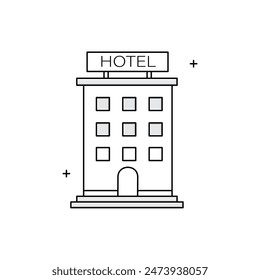 Hospitality Hotel, Accommodation, Stay, Booking,  Room, Lodging, Hotel Services Vector Illustration Icon Design