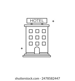 Hospitality Hotel, Accommodation, Stay, Booking,  Room, Lodging, Hotel Services Vector Illustration Icon Design