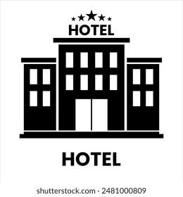 Hospitality Hotel, Accommodation, Stay, Booking, Room, Lodging, Hotel Services Vector Illustration Icon Design