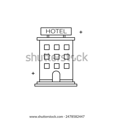 Hospitality Hotel, Accommodation, Stay, Booking,  Room, Lodging, Hotel Services Vector Illustration Icon Design