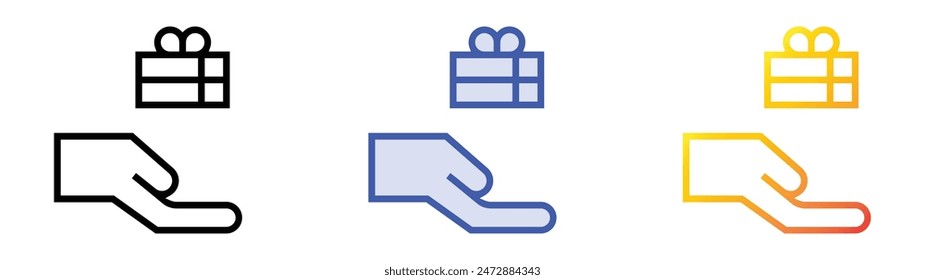 hospitality icon. Linear, Blue Fill and Gradient Style Design Isolated On White Background