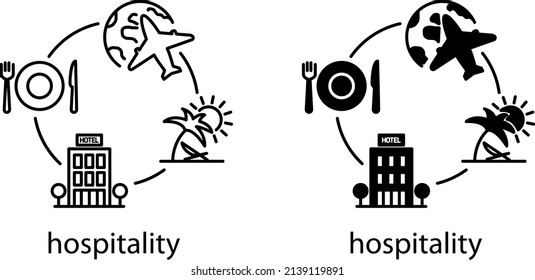 Hospitality Management Icons , Vector