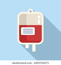 Hospitalization blood package icon flat vector. Patient care. Medicinal healing