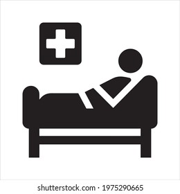 Hospitalization icon. Medical treatment icon, vector and glyph