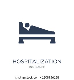 Hospitalization icon. Trendy flat vector Hospitalization icon on white background from Insurance collection, vector illustration can be use for web and mobile, eps10