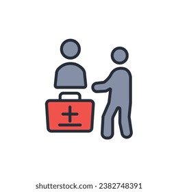 hospitalization icon. vector.Editable stroke.linear style sign for use web design,logo.Symbol illustration.