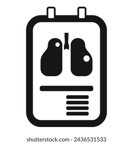 Hospitalization with lungs problem icon simple vector. Healthy patient. Medical insurance