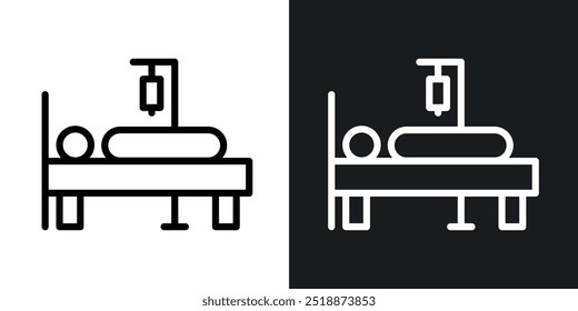 Hospitalized outlined icon vector collection.