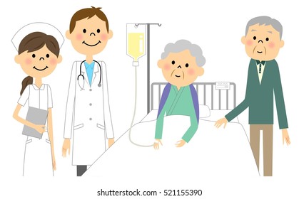 Hospitalized senior citizen