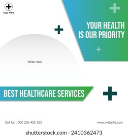 Hospitals business promotion graphics vector background. Use for social media templates and marketing banner.