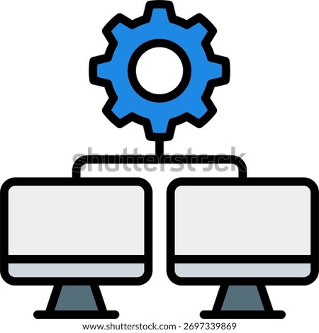 Host control vector design in modern style, meeting management and video conference moderation concept, online collaboration illustration. Filled Line Icon