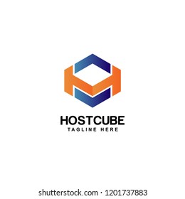 host cube logo design template