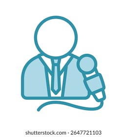 Hospedar duplo Tom azul cor mini ícone ilustração, uso para jornalista, radiodifusão, notícias e mídia UI, UX kit, aplicativo e desenvolvimento web, digital ou impressão.