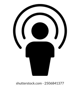 Icono de host. Icono sobre podcasts