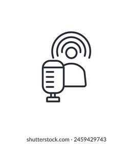 host podcast icon. vector.Editable stroke.linear style sign for use web design,logo.Symbol illustration.