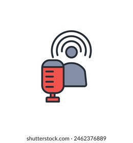 host podcast icon. vector.Editable stroke.linear style sign for use web design,logo.Symbol illustration.